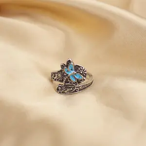 LunaStdla Dragonfly Sunflower Open Ring - Vintage Butterfly Boho & Elegant Ring, Perfect for Daily Wear, Festivals, or Casual Outings