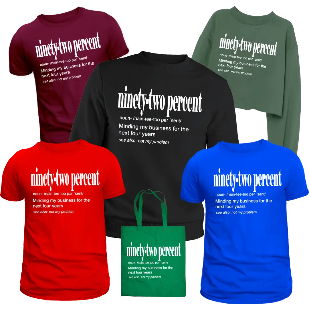 Ninety Two Percent White Mockups Screen Print Transfer