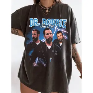 Dr. Robbie T-shirt | 90's Style Bootleg Rap Shirt, Dr. Robbie The Pitt Fan Shirt, Noah Wyle Fan, The Pitt Tshirt, Medical First Responder 7ZT