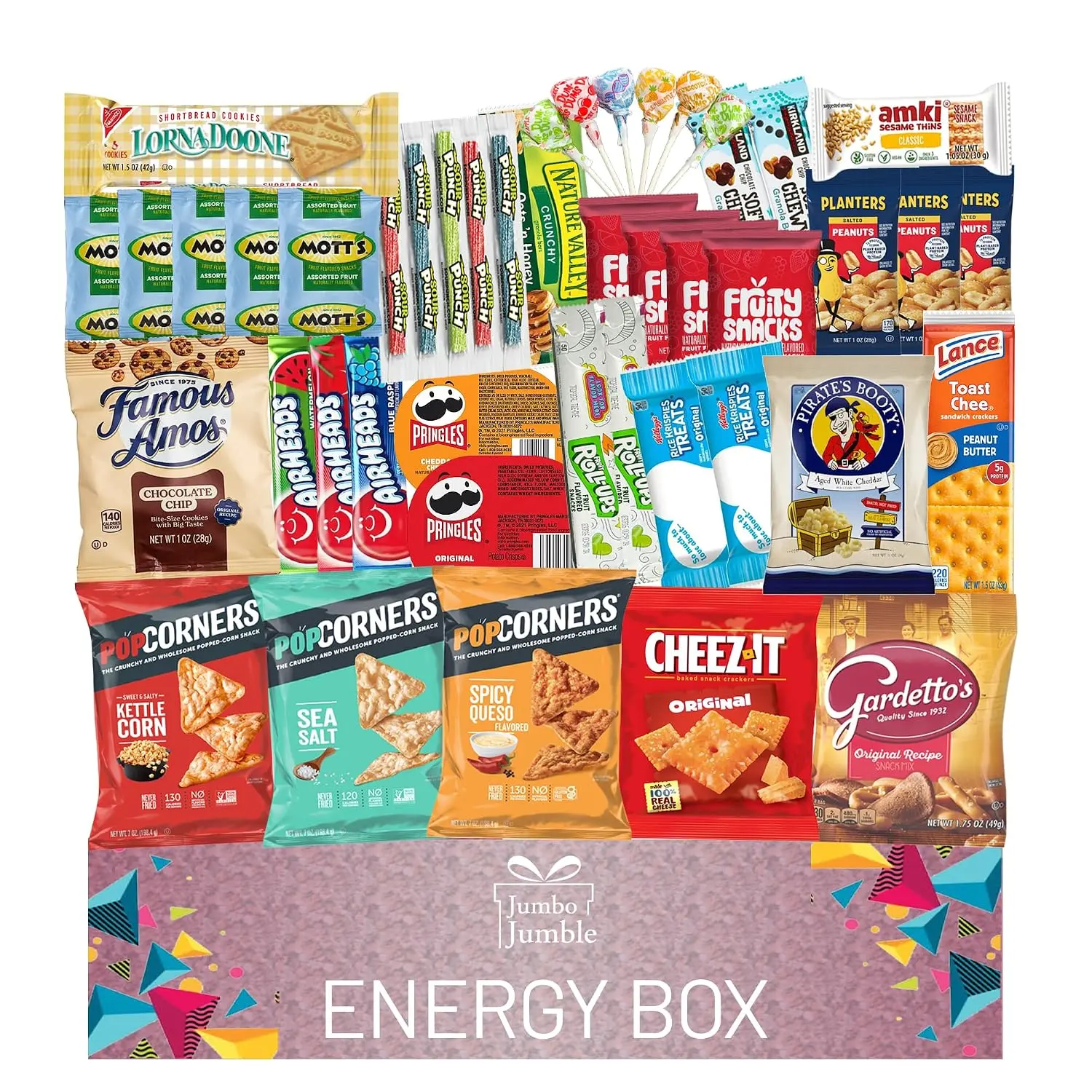 Jumbo Jumble Multipack Snack Box (45 Count) Energy Gift Care Package, Variety Snacks for Teens & Adults, Ideal for School, Birthday Gifting