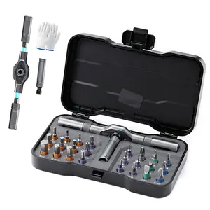 24 in 1 DIY Screwdriver Set,1 Set SwitchableScrewdriver Shape Magnetic Screwdriver Set,Compact and Portable Ratchet Screw0driver SetHome Repair Tool Box