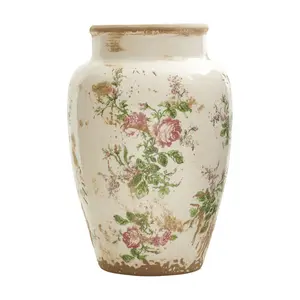 Nearly Natural 12.5" Tuscan Ce ramic Floral Pr int Vase Nearly Natural 12.5" Tuscan Ce ramic Floral Pr int Vase