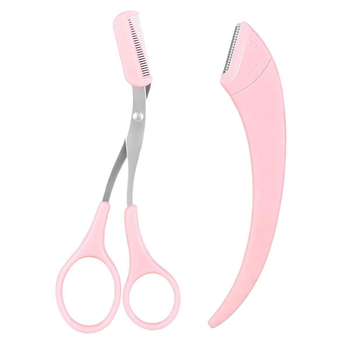 Portable Eyebrow Trimmer Set, Stainless Steel Eyebrow Scissors with Comb, Precision Eyebrow Tools, Makeup Tools for Women, Eyebrow Kit, Eyebrow Styling Kit