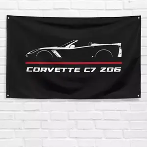 Unbranded & Handmade Vibrant Polyester Decorative Banner, 3x5ft Decor Flag, Standing Banner for 2014-2019 C7 Z06 Convertible Enthusiasts, Decoration