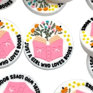 Just A Girl Who Loves Books Silicone Focal Beads | Book Reading Craft & Beading DIY Adjustable Beaded