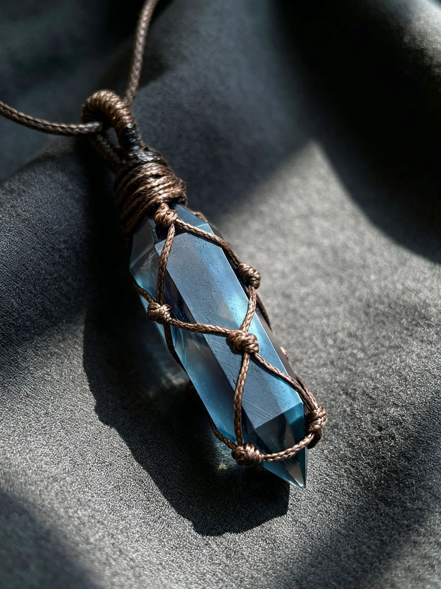 Handmade Natural Fluorite Crystal Pendant Necklace, Unisex Bohemian Energy Healing Jewelry, Valentine's Day, Father's Day Gift, Unique Design Boho Pendant, Pendants Necklaces
