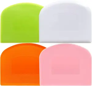 4PCS Dough Scraper Set – Flexible BPA-Free Bench Scrapers for Baking & Cake Decorating