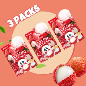 Cokoc Lychee 3-Pack Peelable Gummy Candy – Fun Peelable Gummies with 50%+ Real Fruit Juice, Dual-Layer