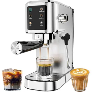 Espresso  20 Bar,Touchscreen Espresso Maker with Steam Milk Frother, Stainless Steel Expresso Coffee  for Home with Removable Water Tank for Cappuccino Latte,Cold Brew,Long Coffee machine