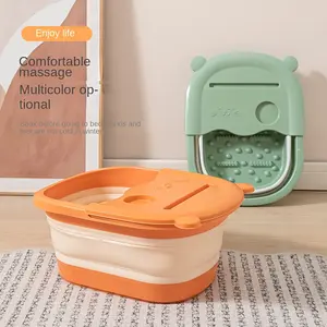 Portable Foldable Foot Bath Tub, Large Relaxing Pool, No Power Needed, Home Bathroom Use, Self-Care Accessories, Interior Lid, Soft Pad Cover, Collapsible Foot Bath