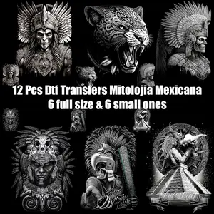 Dtf Transfer Halftone Mitolojia Mexicana Theme