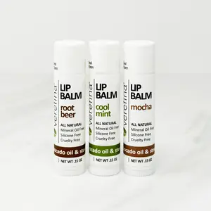 Verefina Cool & Sweet Lip Balm Trio with Avocado Oil, Jojoba Seed Oil & Vitamin E for Nourishing, Hydrating, and Moisturizing Lip Care