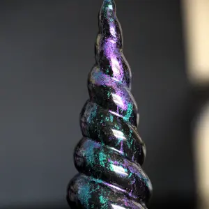 Enchanting Paint Splatter Unicorn Horn, Durable Epoxy Resin Handmade