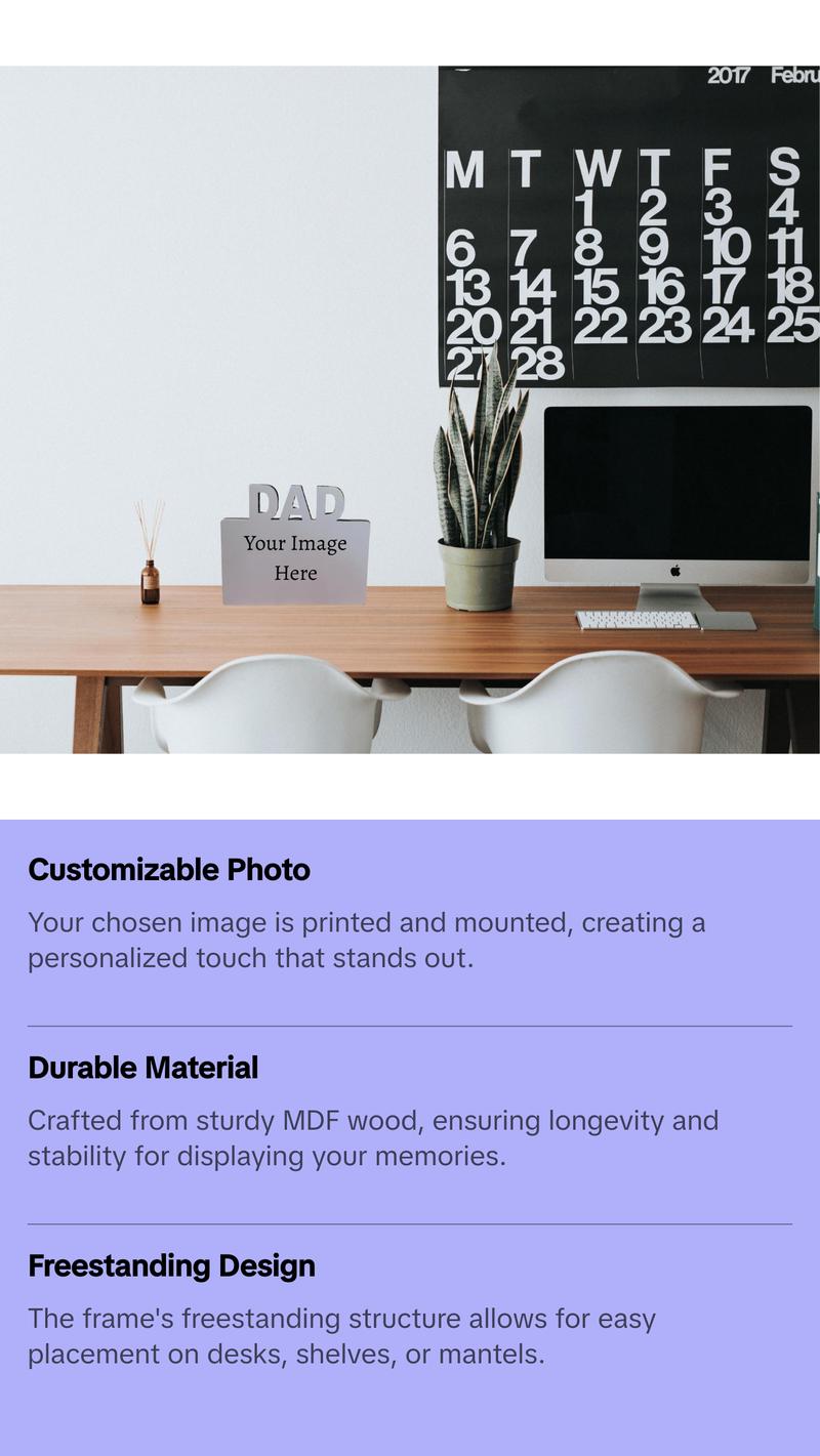 Decor Plaques & Signs Personalized Fathers Day Picture Frame Customizable Image Display Gift Photo