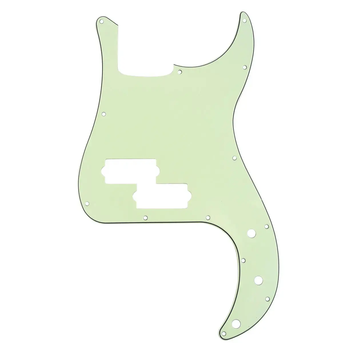 Precision Bass Pickguard - 13-Hole Fits Fender 4-String USA/MIM P-Bass - 3-Ply Mint Green