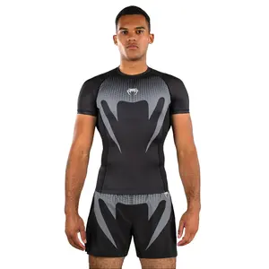 Venum No Gi Rashguards - Black/ Silver Grey