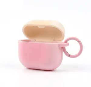 Silicone Shockproof Audio Shell with Detachable Keychain, Cute Gradient Soft Protective Cover for AirPods 1, 2, 3 & 4 Pro, Supports Charging Protection