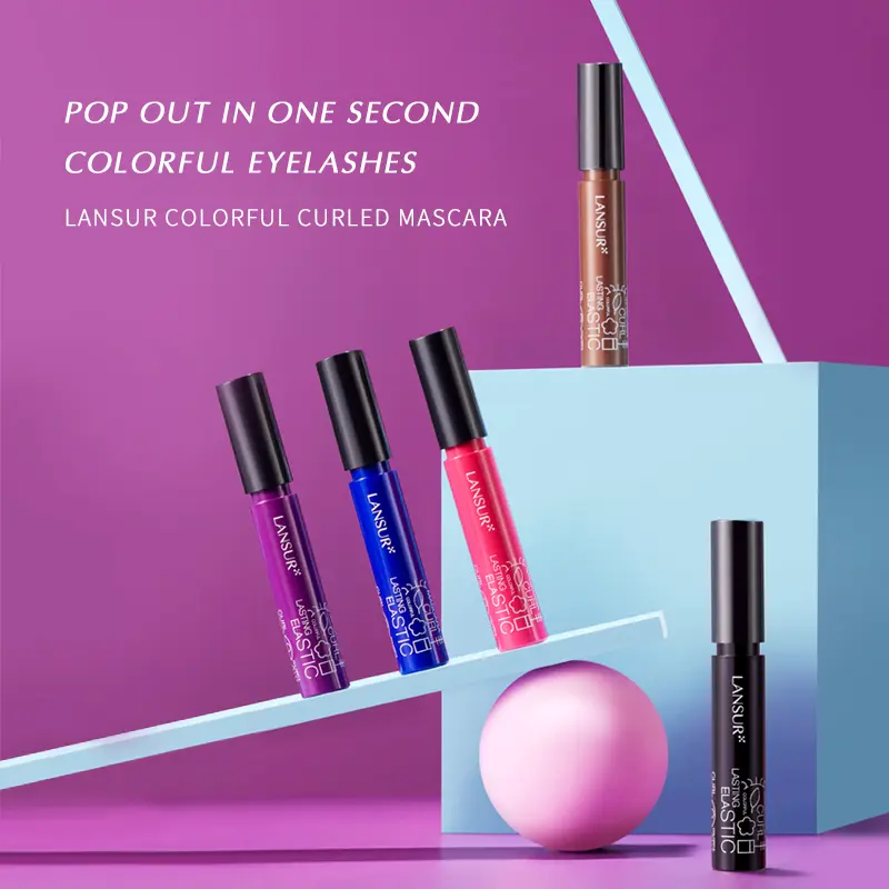 LANSUR COLORFUL CURLED MASCARA   -Makeup Cosmetic  -Patented Spring-Press Design