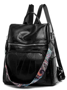 Women's Fashionable Solid Color  Backpack, Casual Pu Leather Zipper Backpack, Trendy Versatile High-quality Daily Commuting Bag for Women & Girls