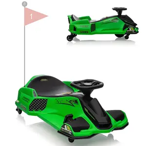 GARVEE 12V Electric Ride-On Drift Car with Variable Speed Control, 5 Wheels, Built-in Music, Front and Tail LED Lights, and Low-Power Alarm - High/Low Speed Go-Kart for Fun Driving Experience