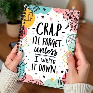 The new colorful spiral notebook - "I'll forget the nonsense unless I write it down", with a vivid design, 100 pages, perfectly suitable for planning and keeping a diary. It's an ideal gift for friends and a daily planning notebook.