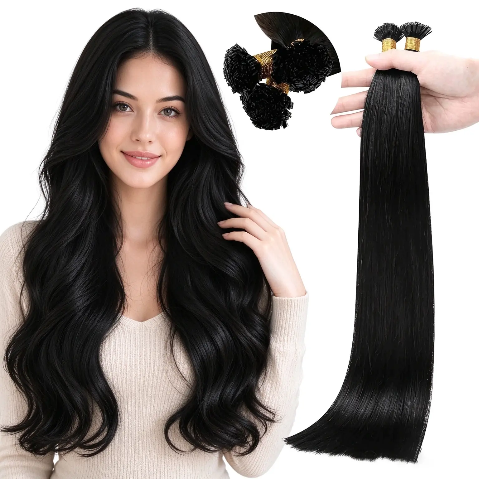 Youngsee Hair Mini K tips extensions Keratin Bond Hot Fusion Pre Bonded Hair Extensions,Flat Tip Natural Straight Remy Hair Extensions, Natural Look autumn hairstyles #TikTokShopAutumnSale