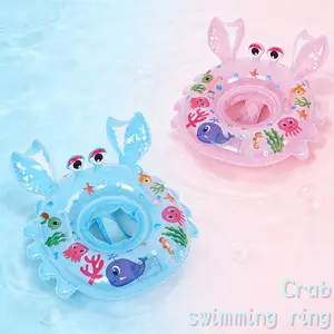Cute Crab Shaped Inflatable Pool Float, 3D Crab Claw Design, Marine Life Print, Thickened PVC, Fun Float for Summer Water Play