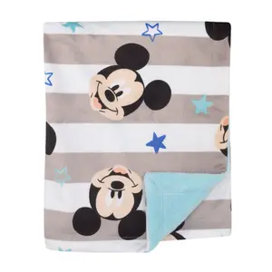 Crown Crafts Disney Mickey Mouse Deluxe Reversible Baby Blanket
