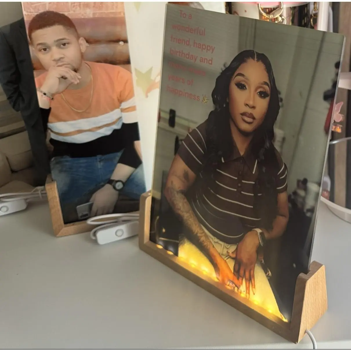 Personalized Photo Frame with LED Lighting for Birthday Gifts