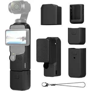 Silicon Protective Case for Pocket 3 for   Pocket 3 Cover Compatible for   Pocket 3 Accessories for Xtra Muse - Black