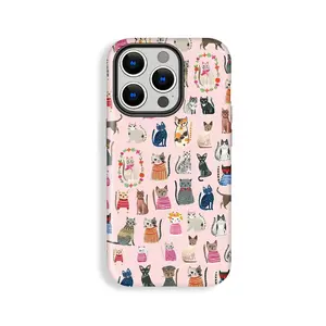 Cute Cat Pattern, Suitable for IPhone17 Pro Max, 17Pro, 16Pro, 15, 14, 13, 12. Beautiful Phone Case |     Shockproof Protective Case |     Smart Phone Case, A Gift for Girls and Boys