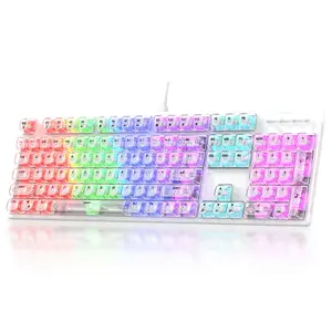 Universal Gaming Keyboard, USB Wired Keyboard, Mechanical Keyboard, Transparent Keycaps, Creative Gifts