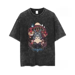 valentine shirts Oversize Anime My Neighbor Totoro Washed T-shirt, Vintage Anime Shirt, Graphic Anime Unisex Shirt, Gift for him, Gift for her