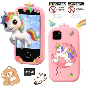 Children’s Interactive Toy Phone, Unicorn Dinosaur Patterns, Multi-Function Camera, Multi-Language Support, Silicone Protective Shell, 32GB Storage Card, Perfect For Capturing Moments, Surprise Gift For Boys & Girls