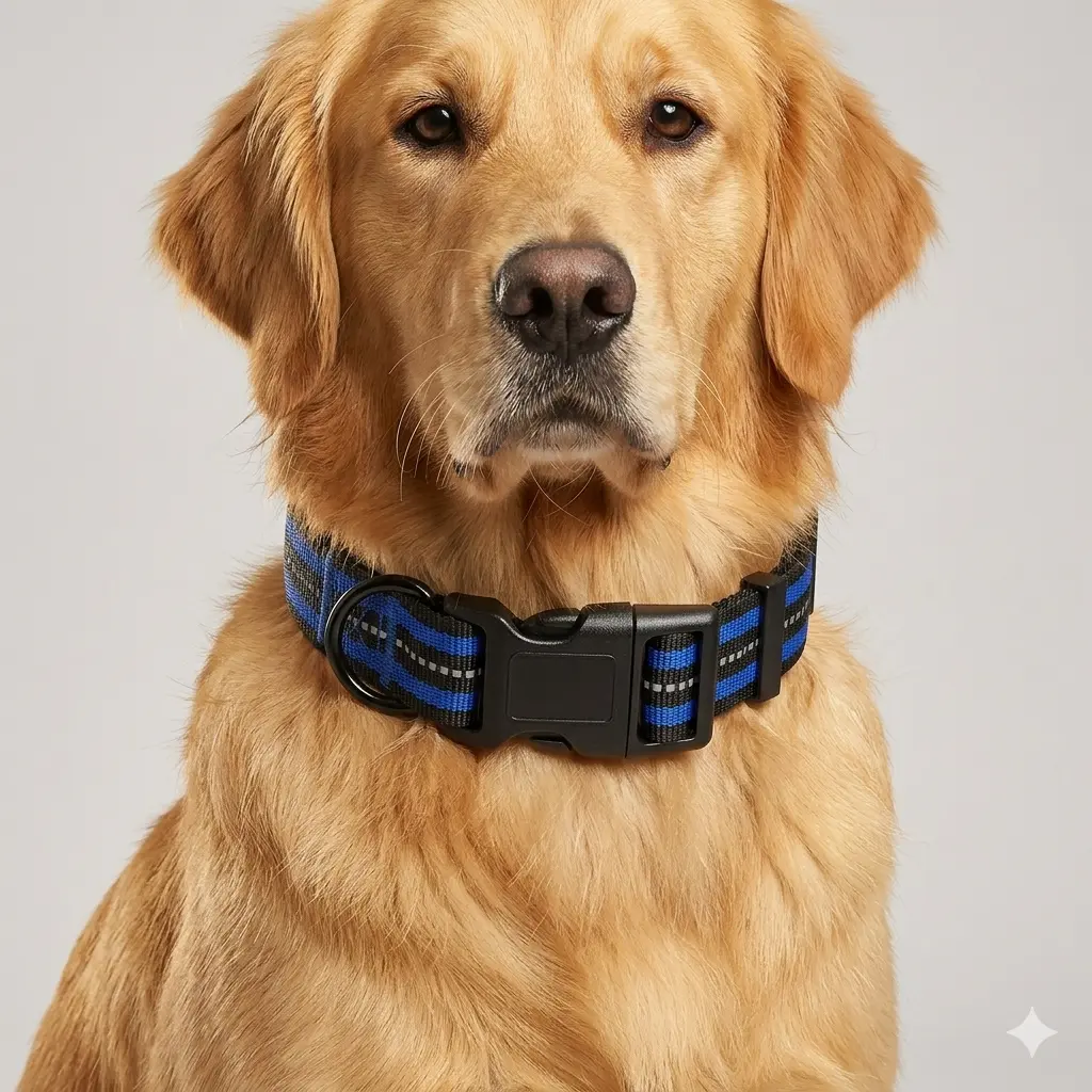 Mile High Life Reflective Dog Collar | Durable Nylon, Chewproof & Adjustable | Night Safety Walking Collar For Small Medium Large Dogs