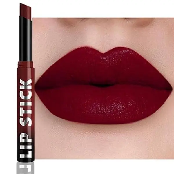 Maroon Red Matte Lipstick for Women Mature, Long Lasting Waterproof Transfer-Proof Vegan Lip Bar, 24 Hours Moisturizing Natural Lip Stain, All-Day Lip Color M07