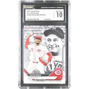 Hunter Greene Cincinnati Reds 2025 Topps Now Lou Gehrig Day #LGD-HG CGC Authenticated 10 Card