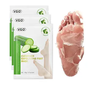 VGO Cucumber Exfoliating Foot Mask Cucumber scent Hydration  Exfoliation Skin softening Smoothing Nail Moisturize Moisturizer Hydrating-A