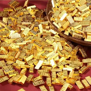 100 Pieces Mini Alloy Gold Bar Shaped Ornaments  - Feng Shui Good Luck Home Decoration