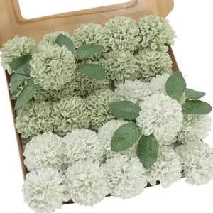 25pcs Realistic Sage Green Dahlia Flowers with Long Wire Stems - PE Foam Artificial Roses Suitable for DIY Wedding Bouquets, Centerpieces, Bridal Shower & - Long-Lasting, Flexible Stems, Faux Dahlia Blooms