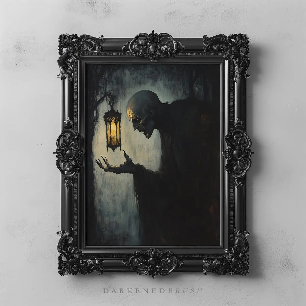 Nosferatu Vampire Art Gothic Dracula Wall Dark Academia Bookish Decor, Spooky Fantasy Art Creepy Monster Poster Unframed | 5 Size, 8x12 to 27x40 inch