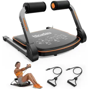 Ab Workout Equipment, Ab Machine for  Workout, Ab Trainer Machine for Home, Ab Crunch Machine for Home Exercise, Sit Up Machine with Resistance Bands and 330 LBS Weight Capacity