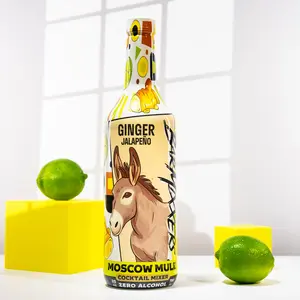 Cocktail Mixer Moscow Mule Honey-Ginger Jalapeño Mix 750ml Non-Alcoholic Spicy Cocktail Syrup with Bold Flavor for Instant Craft Cocktails