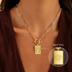 European and American Women's OT Buckle Pin Necklace Christmas Jewelry Luxury Clavicle Chain for Special Occasions