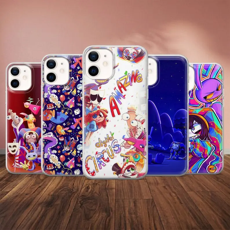 The Amazing Digital Circus Phone Case, Pomni Caine Jax Character Collage Cover, Colorful TADC Fan Gift, Compatible With iPhone 11–17, Samsung S24–S26