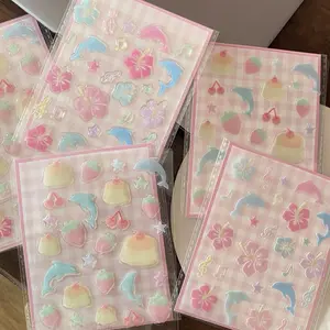 Cute Dolphin Stickers Set, Spring Summer Sea Design, Low Saturation Macaron Colors, Korean Style Jelly Feel, Easy Peel & Stick, Art Stickers, Sticker Packs