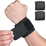 Women's 2-Pack Adjustable Sports Wrist Bands - Elastic Compression Workout Accessories with Wrist Support, Breathable, Absorbs Sweat Quickly, Comfortable, Easy to Wear for Weightlifting, Gym Training