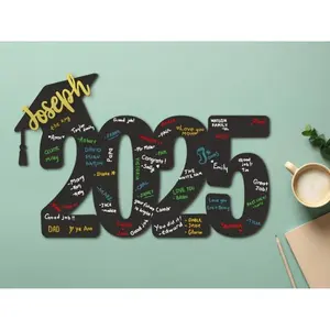 Graduation Guestbook Personalized w/Name, Custom 3D Graduation Alternative Guest Book, Graduate Sign for Graduation Party, Class of 2025
