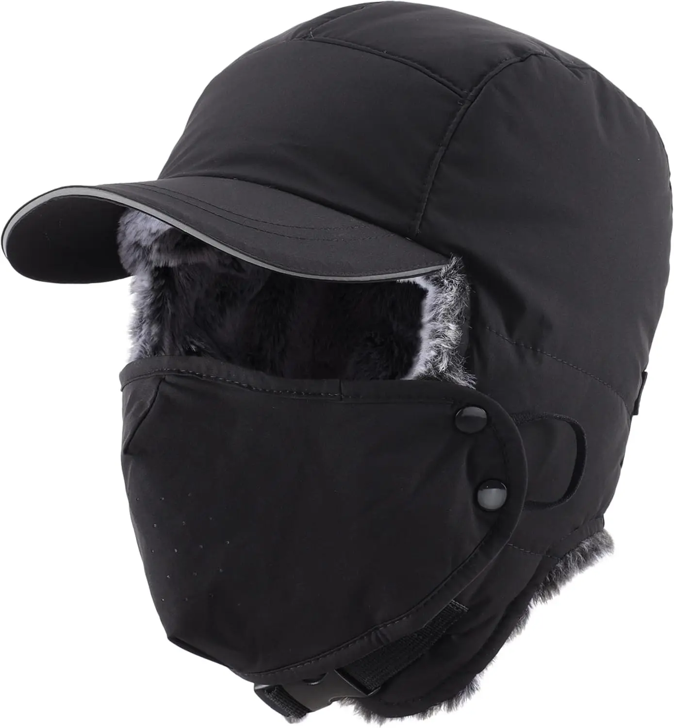 Trapper Hat for Men Women Faux Fur Winter Hat with Ear Flaps Water-Resistant Hunting Hats Ushanka Skiing Cap(Gift)