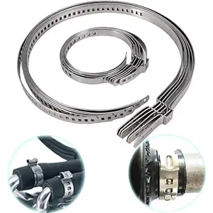 12 Pcs CV Boot Clamp, 6 Pcs Small and 6 Pcs Large Stainless Steel Universal Adjustable Stainless Steel Drive Shaft CV Boot Clamp